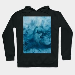 Blue watercolor gradient  design Hoodie